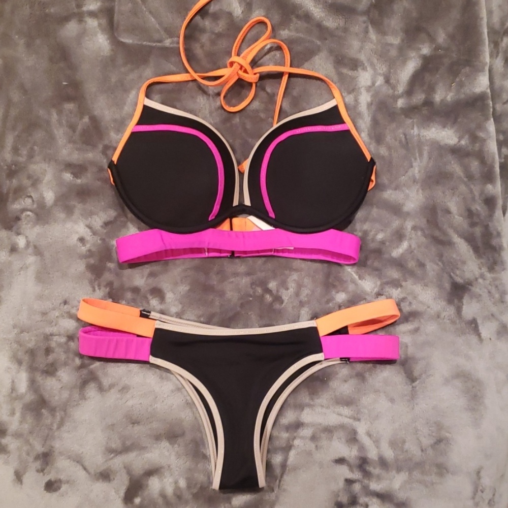 Victoria's Secret PushUp Colorblock Strappy Bikini